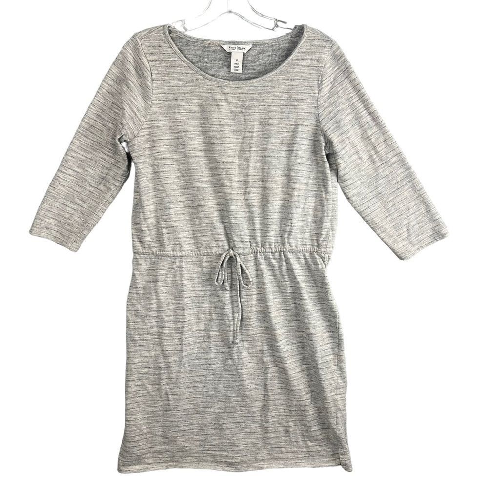 WHITE HOUSE BLACK MARKET Sweatshirt  Dress Tie Waist Medium Heather Gray EUC